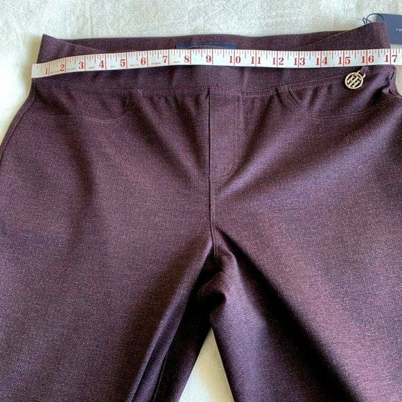 Tommy Hilfiger brown viscose blend pull on pants L - Picture 3 of 10
